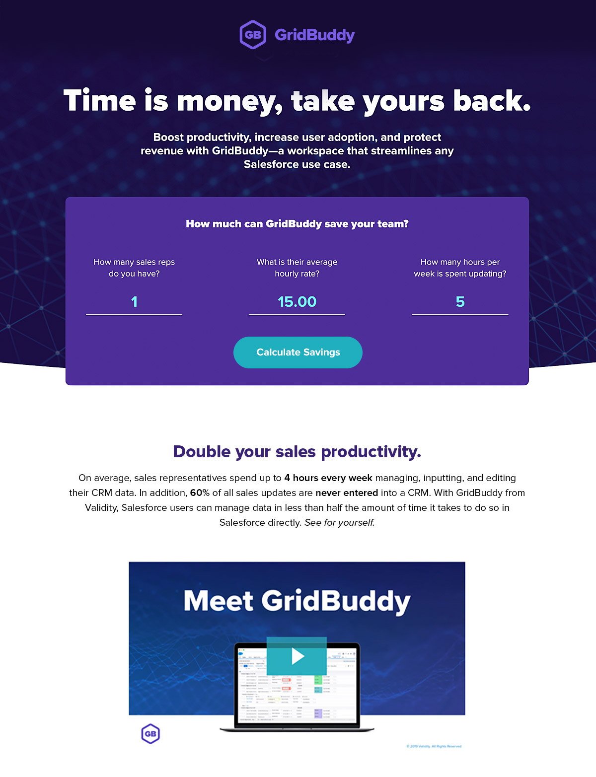 GridBuddy landing page